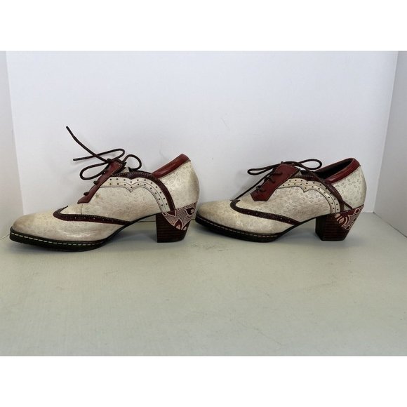 SOFFIA LEATHER FLORAL EMBOSSED ADELE LOW HEEL OXFORD SHOES Womens Size 5.5 EU 36 - Picture 9 of 14